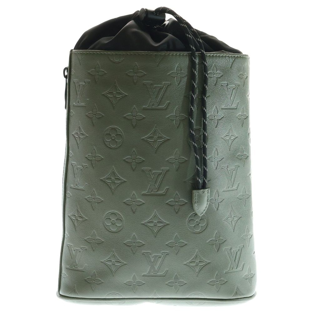 LOUIS VUITTON ルイヴィトン モノグラムシャドウ チョークスリングバッグ ウエストバッグ ボディバッグ ショルダーバッグ ダークグリーン レザー ブラック金具 M44634