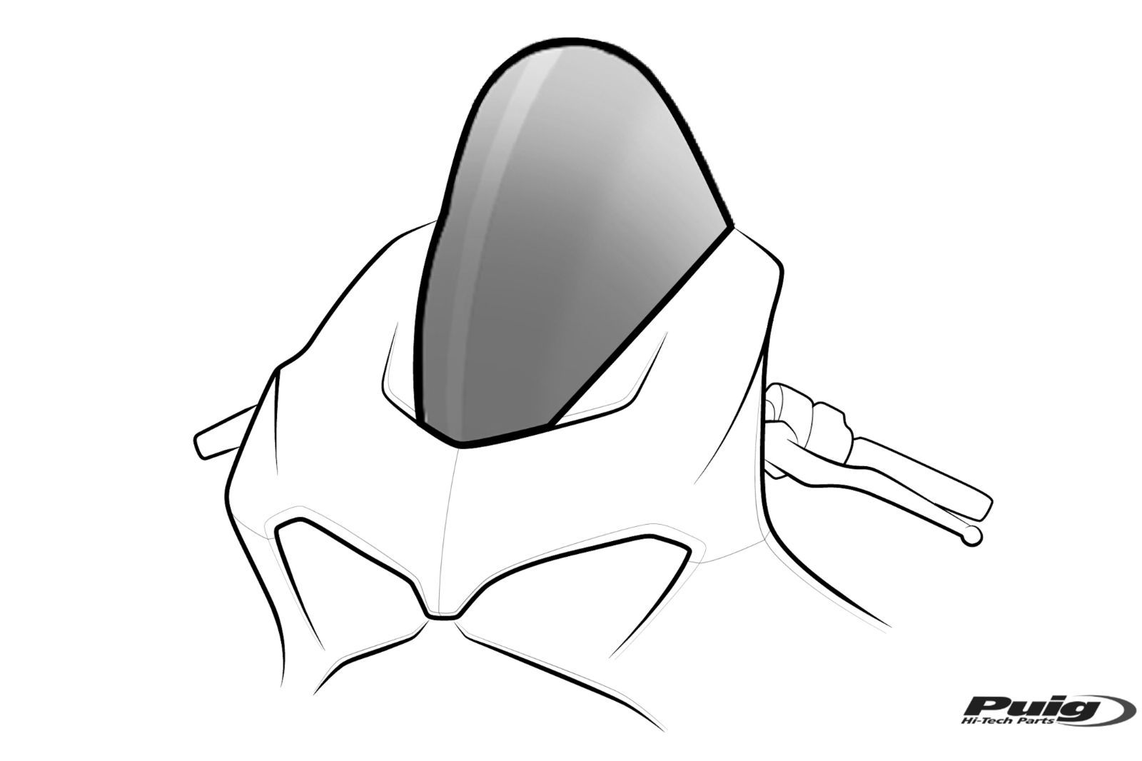 Puig / プーチ Rレーサースクリーン ダークスモーク | 3629F