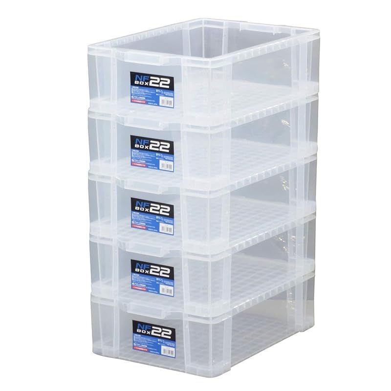 限定SALE，低価 【新品】 JEJアステージ 収納ボックス NFボックス #22 クリア 奥行53.6×高さ16.2×幅37cm 5個セット 1 パーツ
