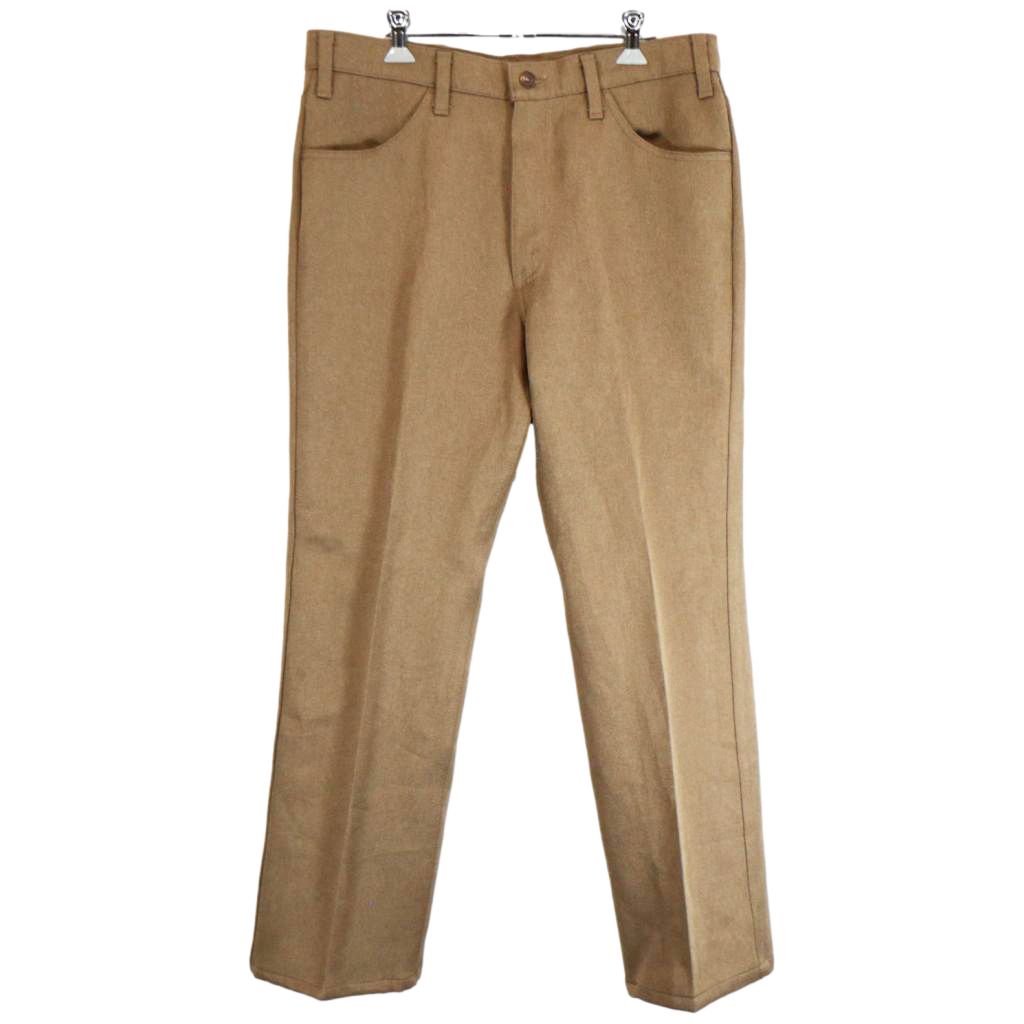80年代 USA製 Levi's リーバイス STA-PREST スタプレスト スラックスパンツ ライトブラウン (メンズ W36 L30) 中古 古着 O2374