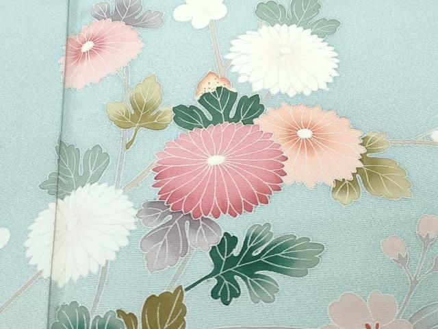 平和屋着物●訪問着　友禅　作家物　草花文　暈し染め　正絹　逸品　CAAR8003vf 平和屋着物○訪問着 友禅 作家物 草花文 暈し染め 正絹 逸品