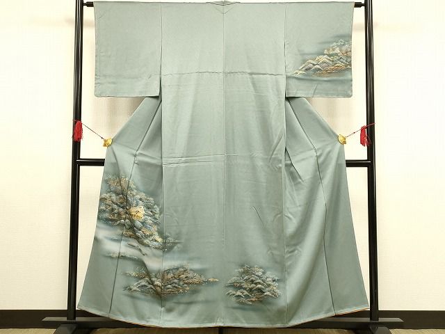 平和屋着物□訪問着 風景樹林文 暈し染め 金彩 さが美扱い 正絹