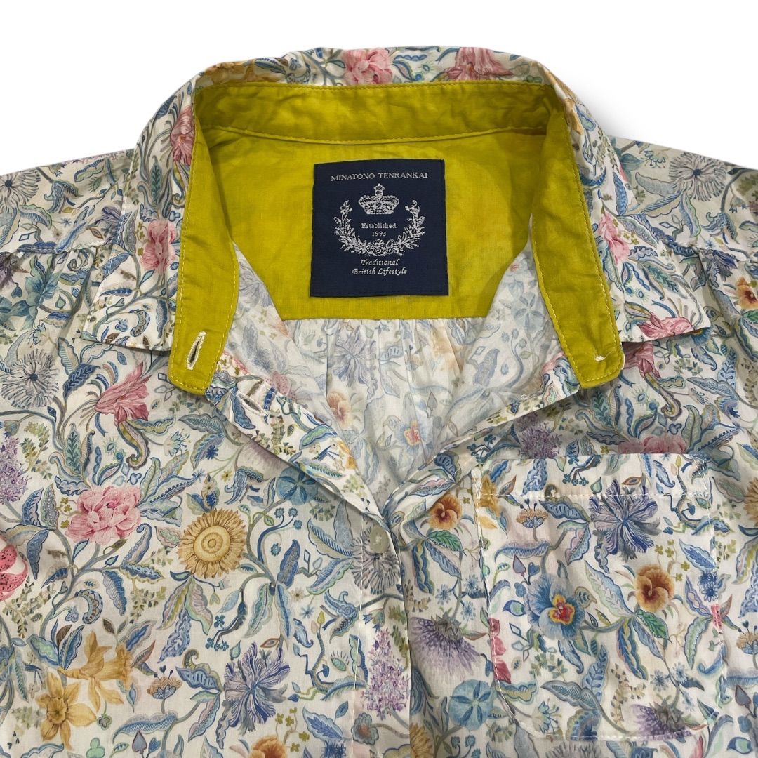 MINATONO TENRANKAI リバティ 花柄 ブラウス 長袖 MINATONO TENRANKAI みなとのてんらんかい 花柄シャツ 長袖