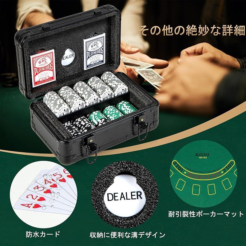 COSTWAY ポーカーセット 500枚チップ 数字入り マット付き ポーカー COSTWAY ポーカーセット 500枚チップ 数字入り マット付き