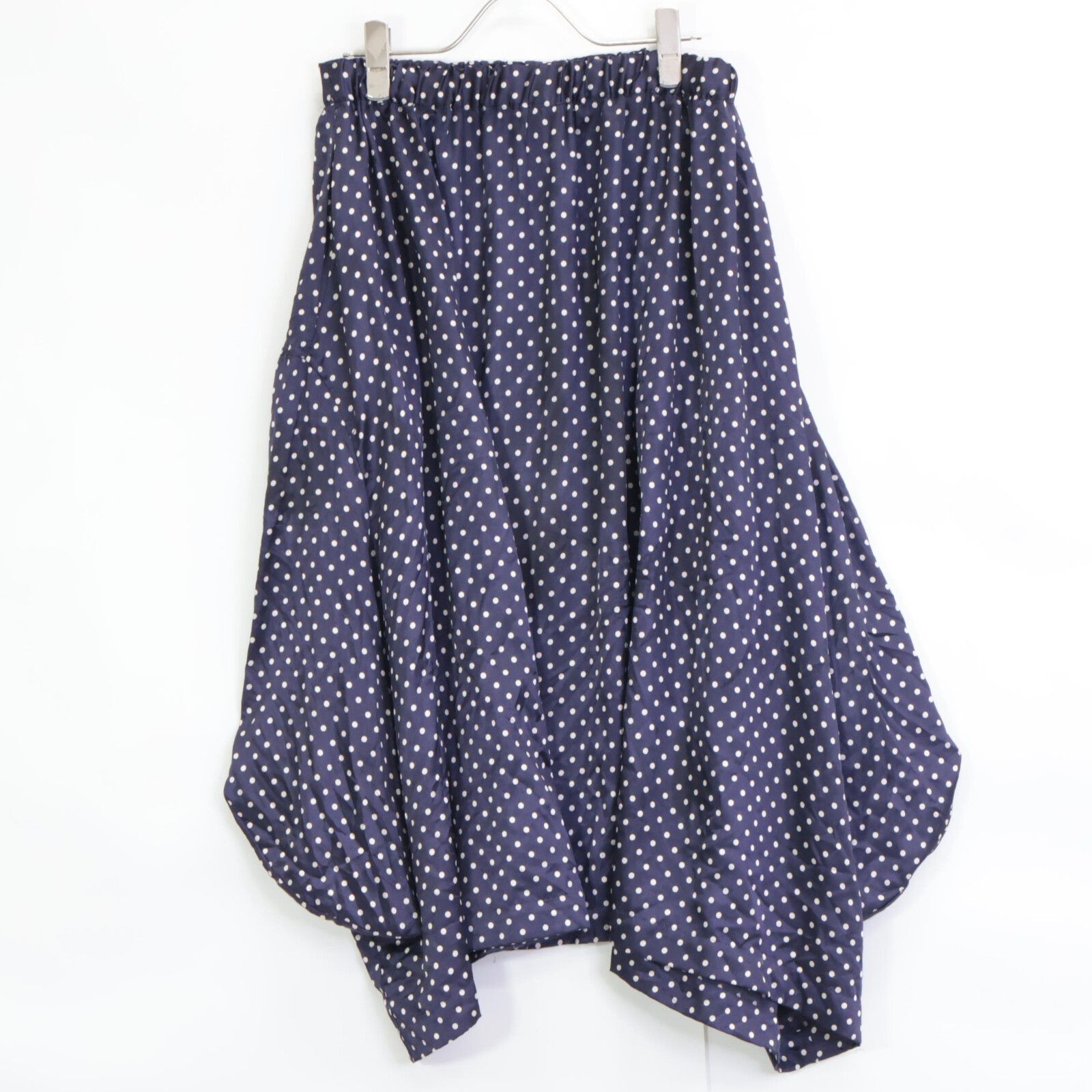 高品質で。 COMMEdesGARCONS コムデギャルソン コムコム RC-S019 AD2018 ネイビー ドット 変形スカート S 幅広い用途に使える