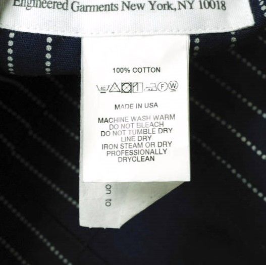 新品 Engineered Garments エンジニアードガーメンツ 20SS アメリカ製