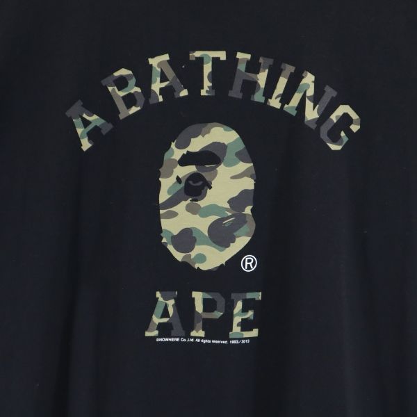 アベイシングエイプ プリント 半袖 Tシャツ L 黒 A BATHING APE メンズ