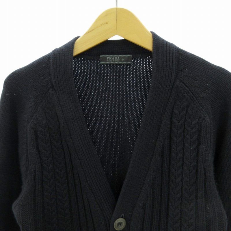 プラダ PRADA ニット カーディガン ウール カシミヤ混 エルボー