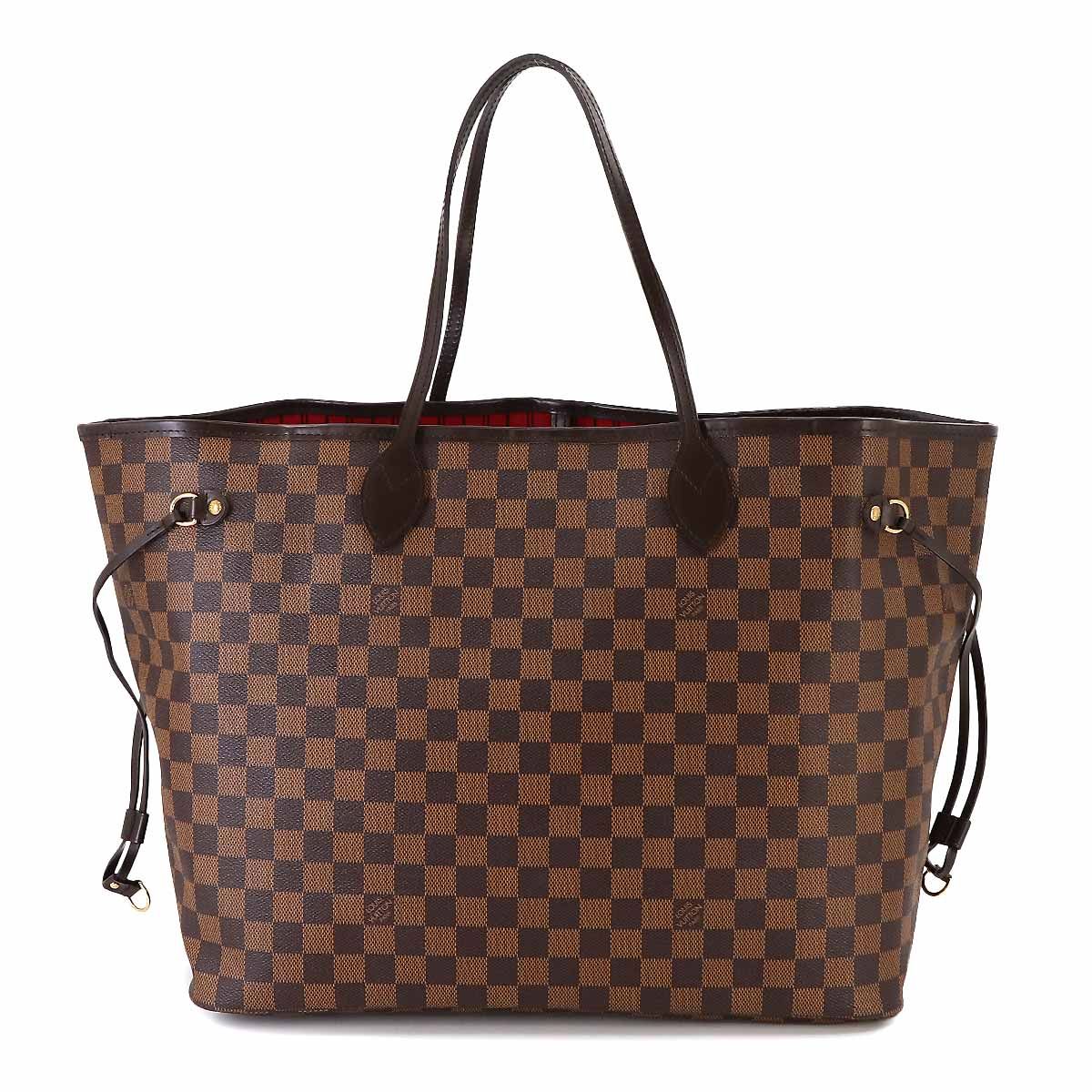 新品同様 ルイ ヴィトン LOUIS VUITTON ダミエ ネヴァーフル GM トート バッグ エベヌ スリーズ N51106 ゴールド 金具  90237472 - メルカリ