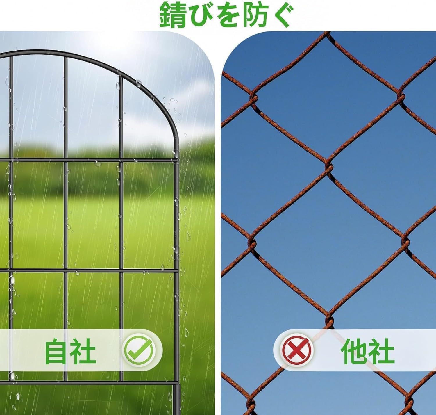 【緊急大幅値下げ！】 防錆 簡単設置 25枚セット 耐久性 屋外花壇の柵 動物用バリアフェンス 植物や花を保護 ガーデンフェンス 花壇 菜園 屋外パティオの装飾用 約高さ0.6m×長さ0.33m NODIBRO 全長8.2m 日本語説明書付き ブラック