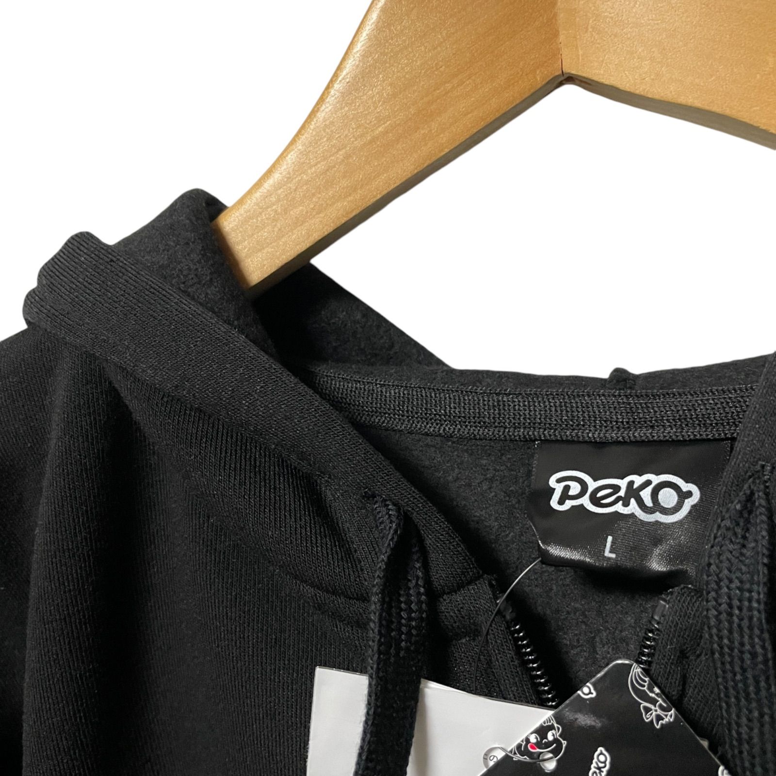 不二家 ノベルティ ペコちゃん ウインドブレーカー L ブラック 新品