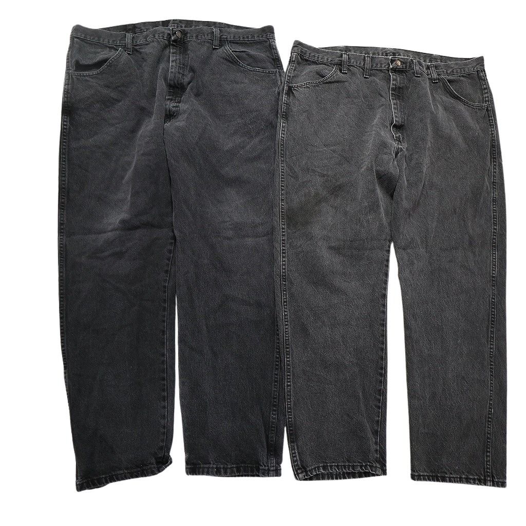 古着卸 RUSTLER ラスラー ブラックデニム パンツ 8枚セット メンズ 40 42 44 46 48 フェード 古着 NC1276 KIN-KAAI_COM