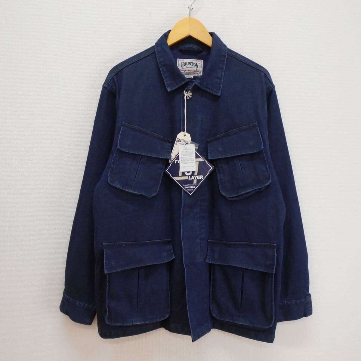 未使用 HOUSTON ヒューストン 51141 3LAYER DENIM FATIGUE JACKET 3 