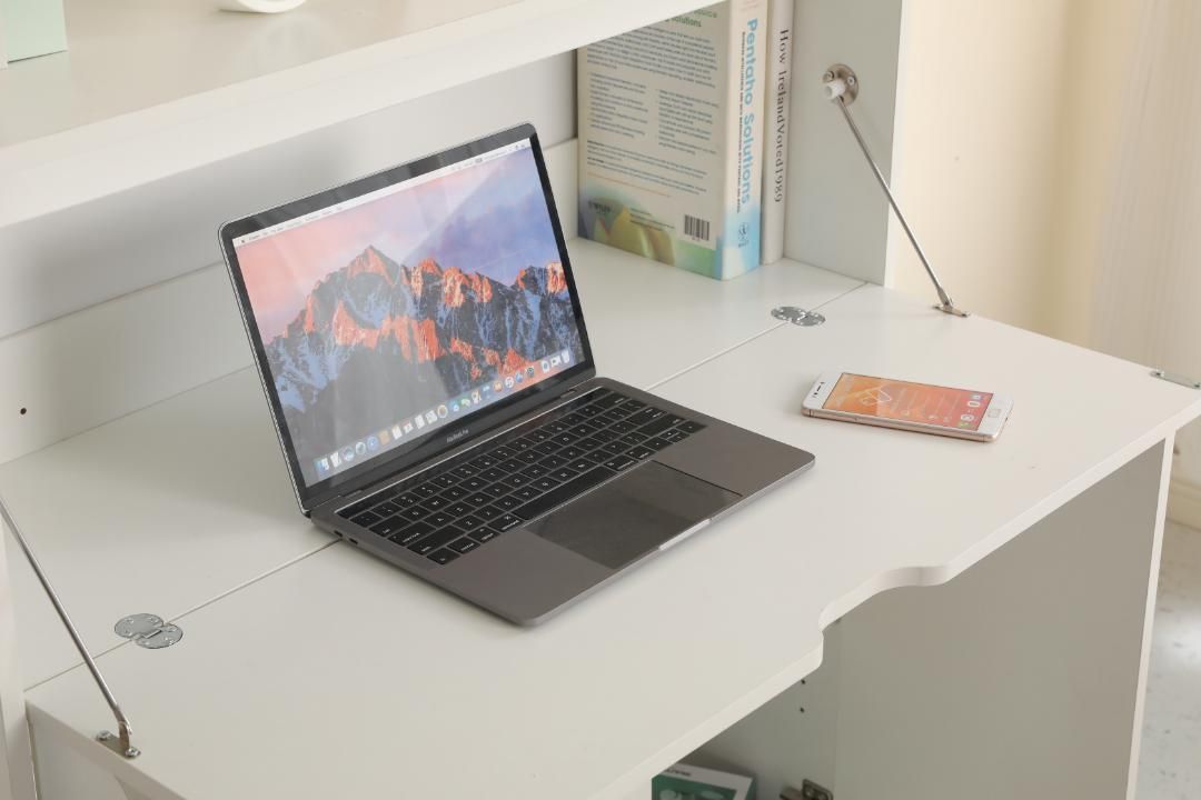 ホワイト】学習机デスクパソコンデスク勉強机折り畳み天板引き出pc