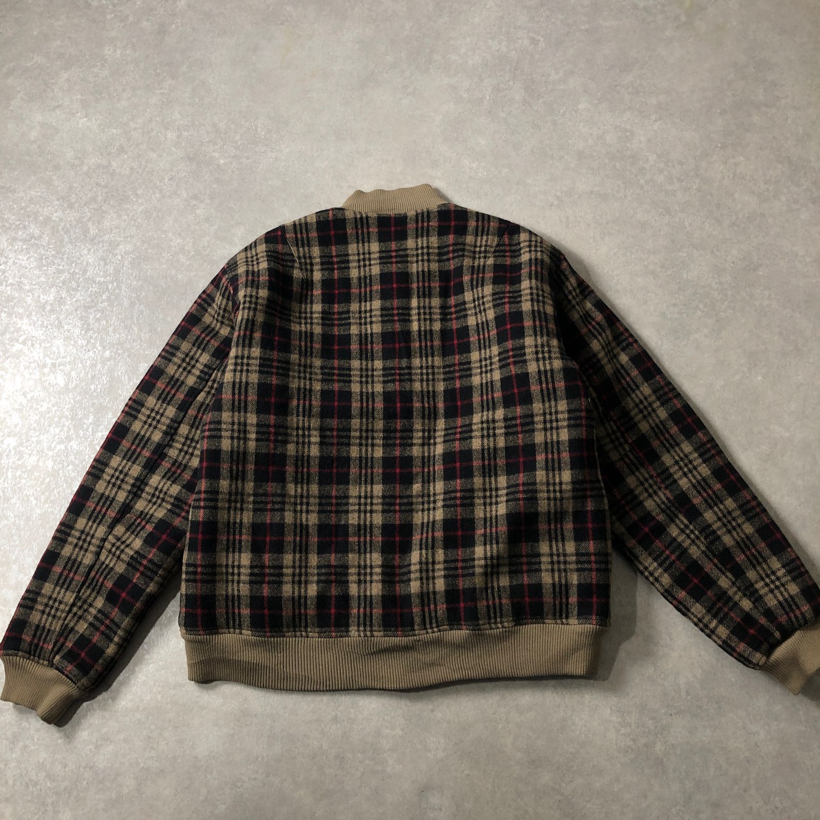 90's vintage OLD STUSSY ショーンフォントロゴ刺繍 ウール スタジャン