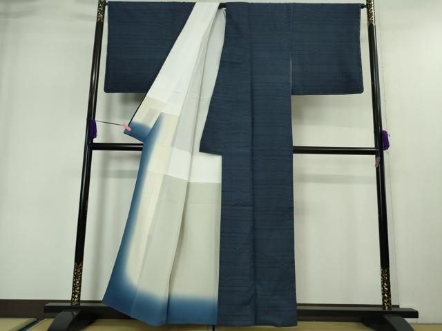 平和屋本店□極上 綿薩摩 東郷織物謹製 手織 160亀甲 實篤 永江明夫 綿