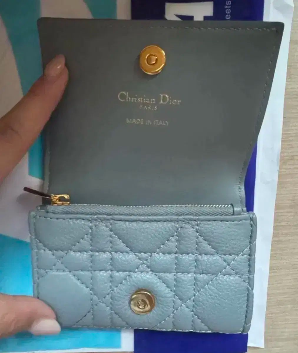 ディオール ブルー カロ グリシン ウォレット / 財布も DIOR | My Dior Glycine ウォレット Millefiori カーフスキン