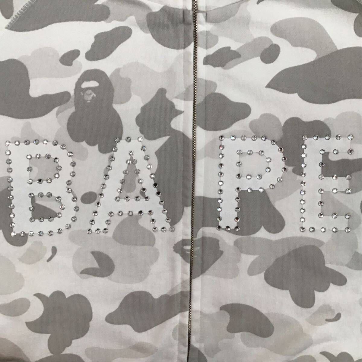 ☆XL☆ swarovski パーカー white camo ラインストーン a bathing ape bape full zip hoodie スワロフスキー  ベイプ エイプ 迷彩 - メルカリ