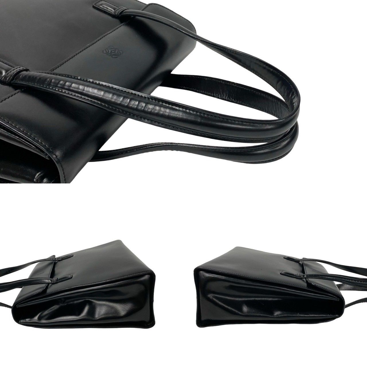 ほぼ未使用 希少品 袋付き LOEWE ロエベ アナグラム ロゴ カーフ