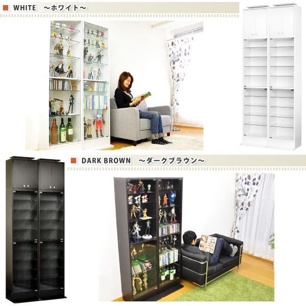 コレクションラックハイタイプ 深型 コレクションラック 深型ハイタイプ 単品 Luke(ルーク) 2色対応の通販