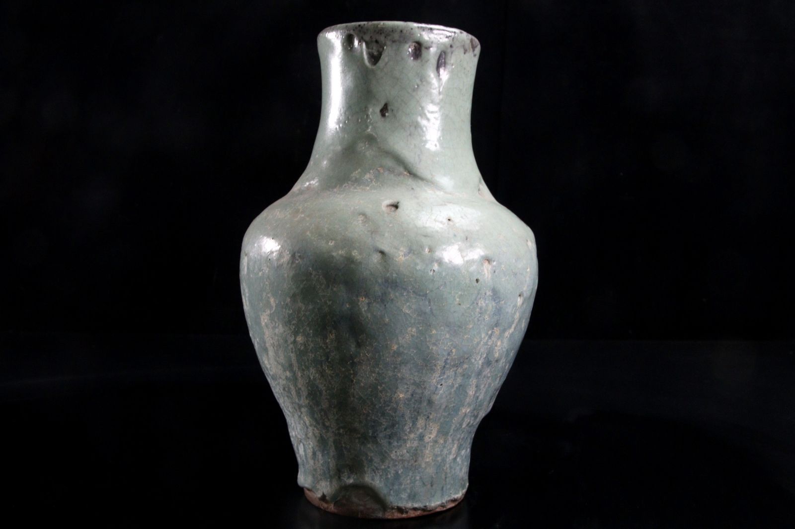 中国美術 辰砂海鼠釉花瓶 27.5cm 壷 花入 花器 唐物 骨董 古美術