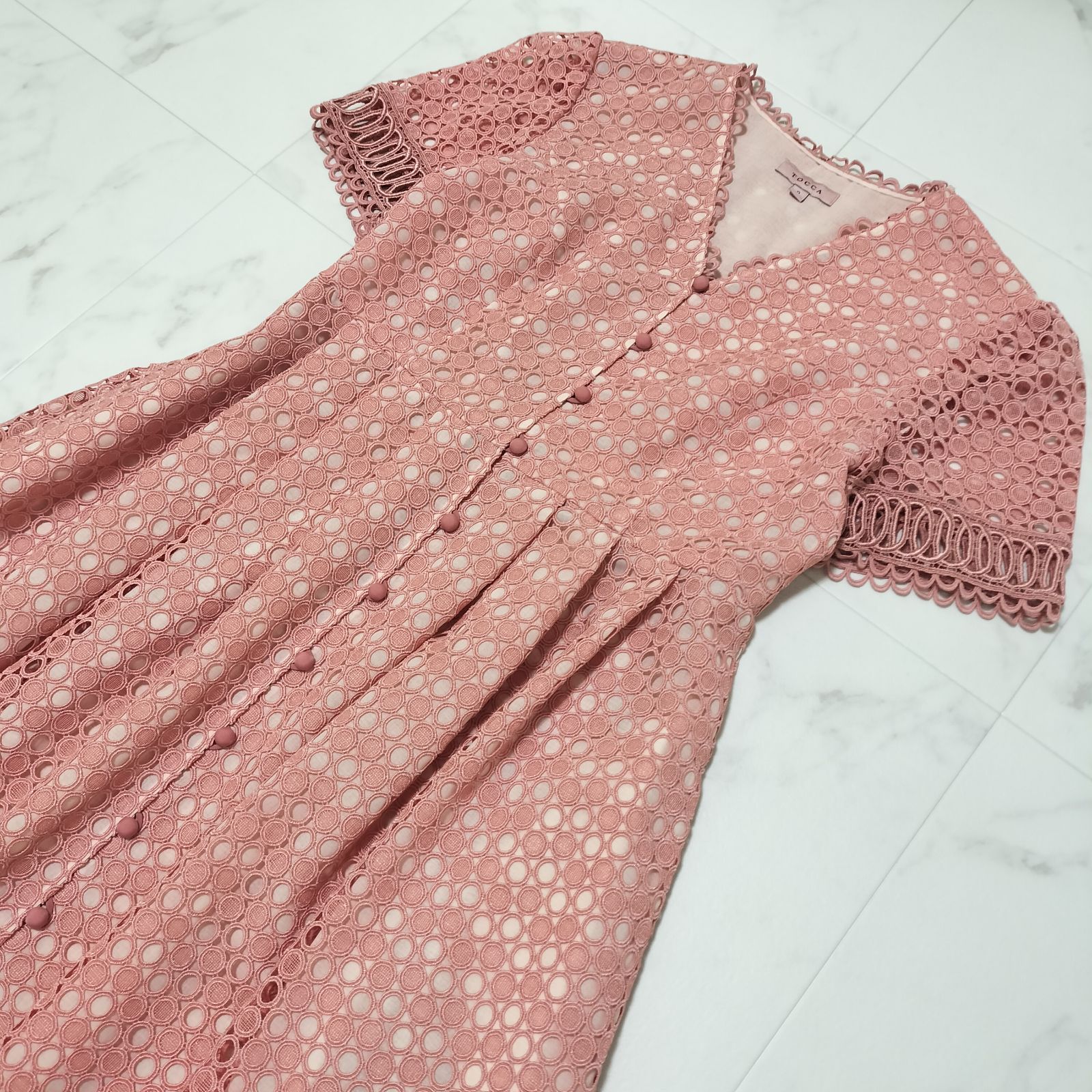 TOCCA トッカ ヨンア 大人百花 トリプルコラボ IN THE KALEIDOSCOPE 総刺繍ドレス コーラル サイズ0 S