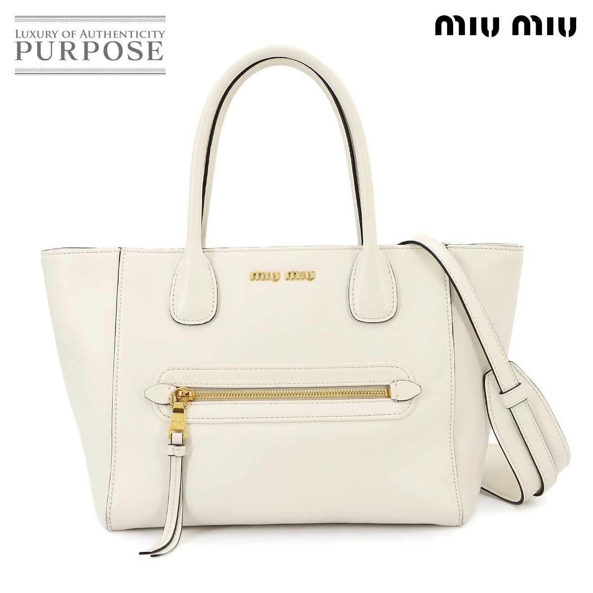 新品同様 ミュウミュウ MIUMIU 2way ハンド ショルダー バッグ レザー 