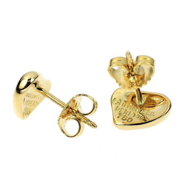 ティファニー K18YG ピアス フルハート
