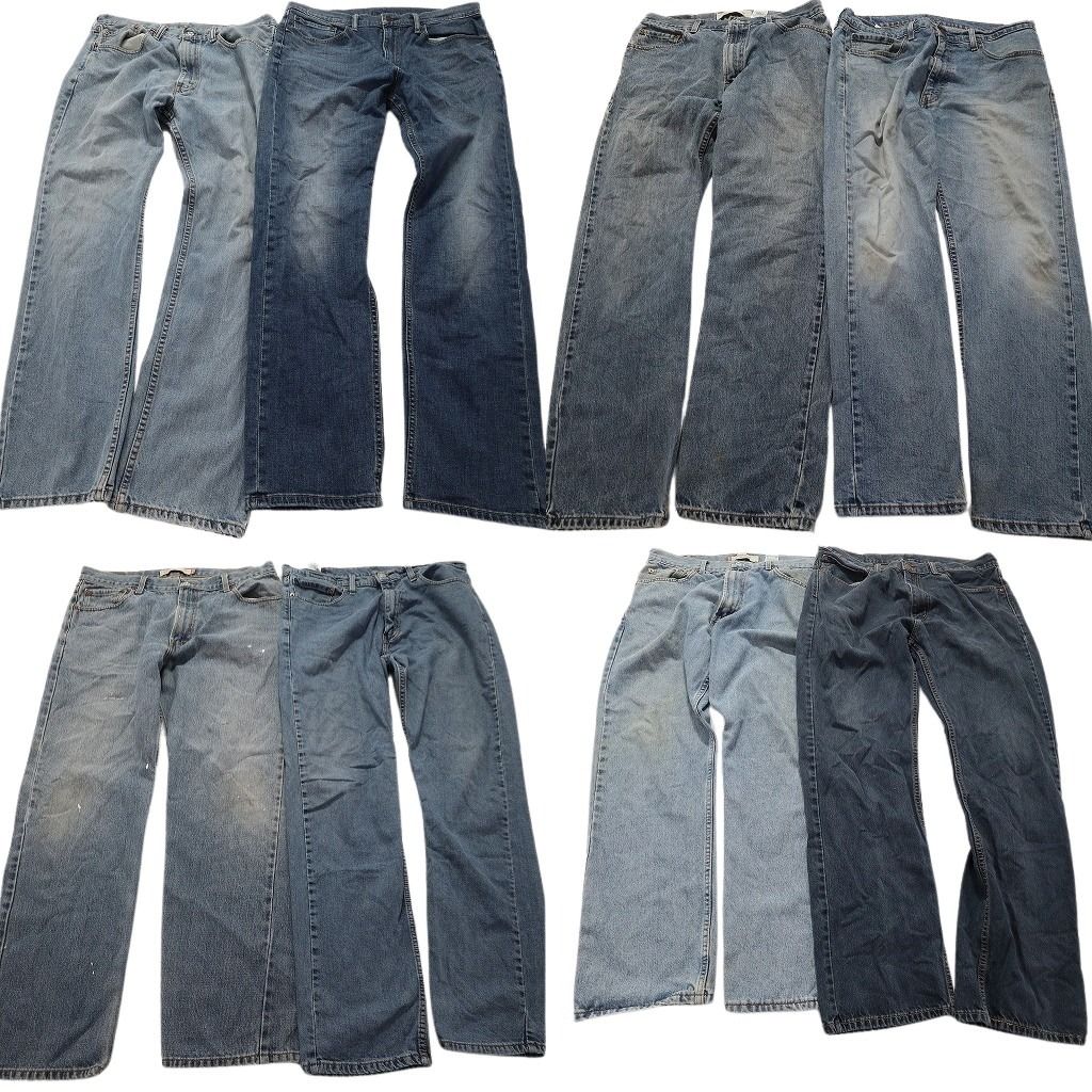 古着卸 リーバイス 505 デニム パンツ 8枚セット メンズ 35 |36 ライトブルー アメカジ フェード 皮パッチ 古着 NA5751