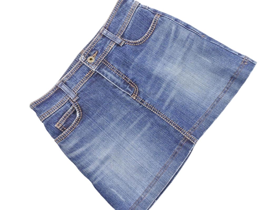 バーバリーブルーレーベル USED加工 ミニ デニムスカート size36