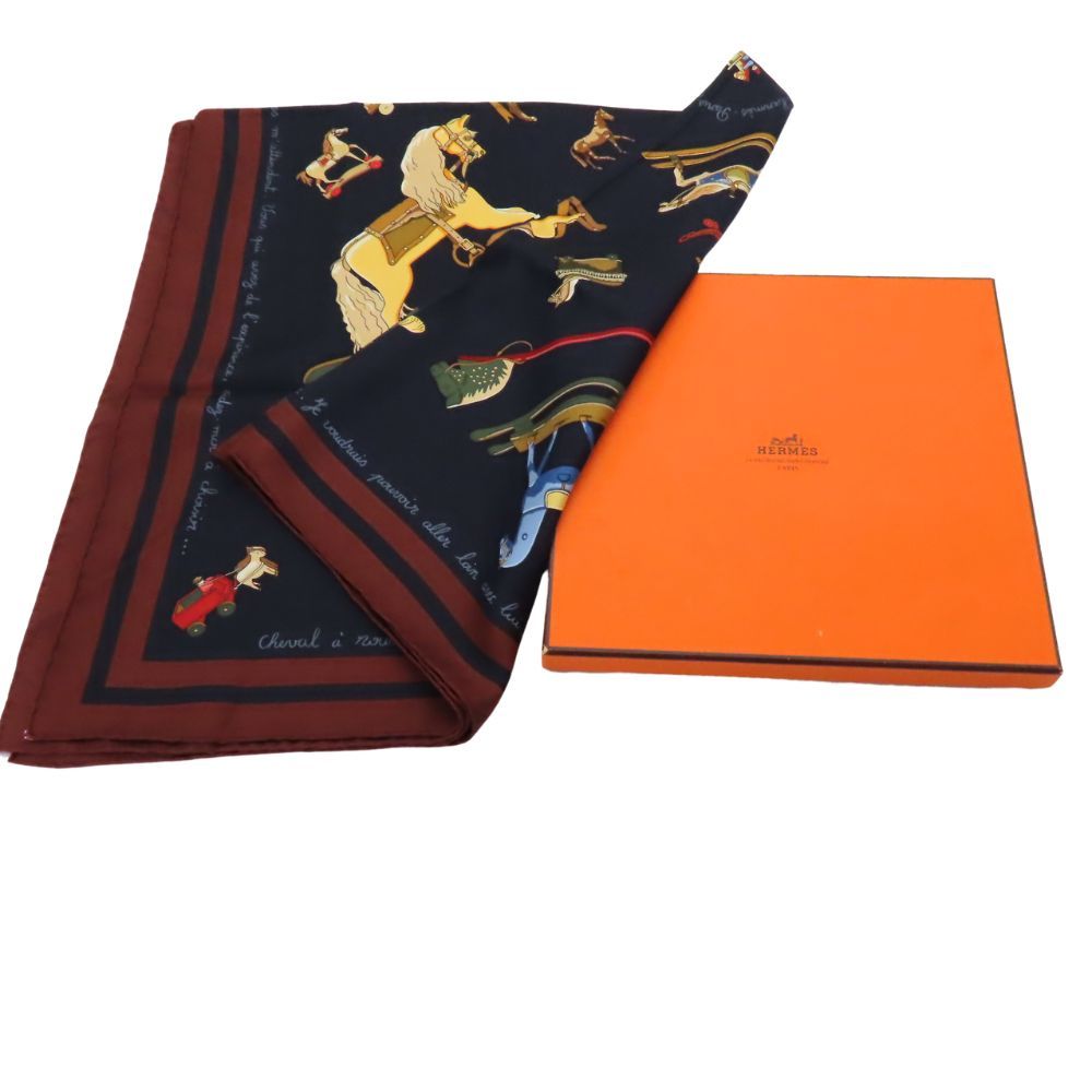 美品☆HERMES エルメス スカーフ カレ90 お馬の話をして 大判 木馬 エルメスHERMESヴィンテージ スカーフカレ 90 お馬の話をして