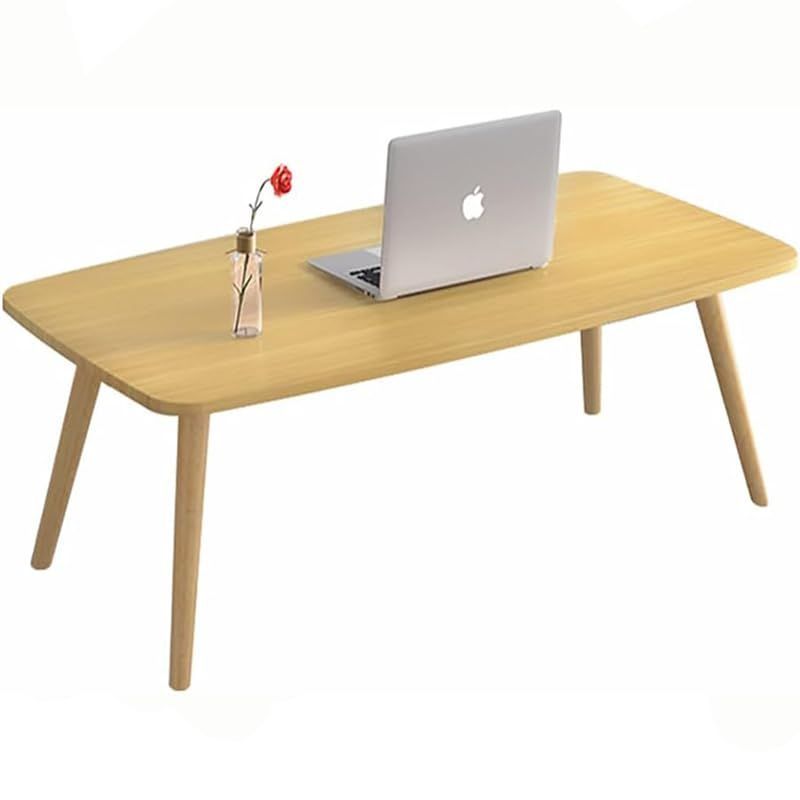 コーヒーテーブル センターテーブル ミニテーブル 高さ42.5cm リビングテーブル 幅80cmx40cm 机 おしゃれ コンパクトデスク 一人暮らし 省スペース ローテーブル (木色x長方形) TOPAIM