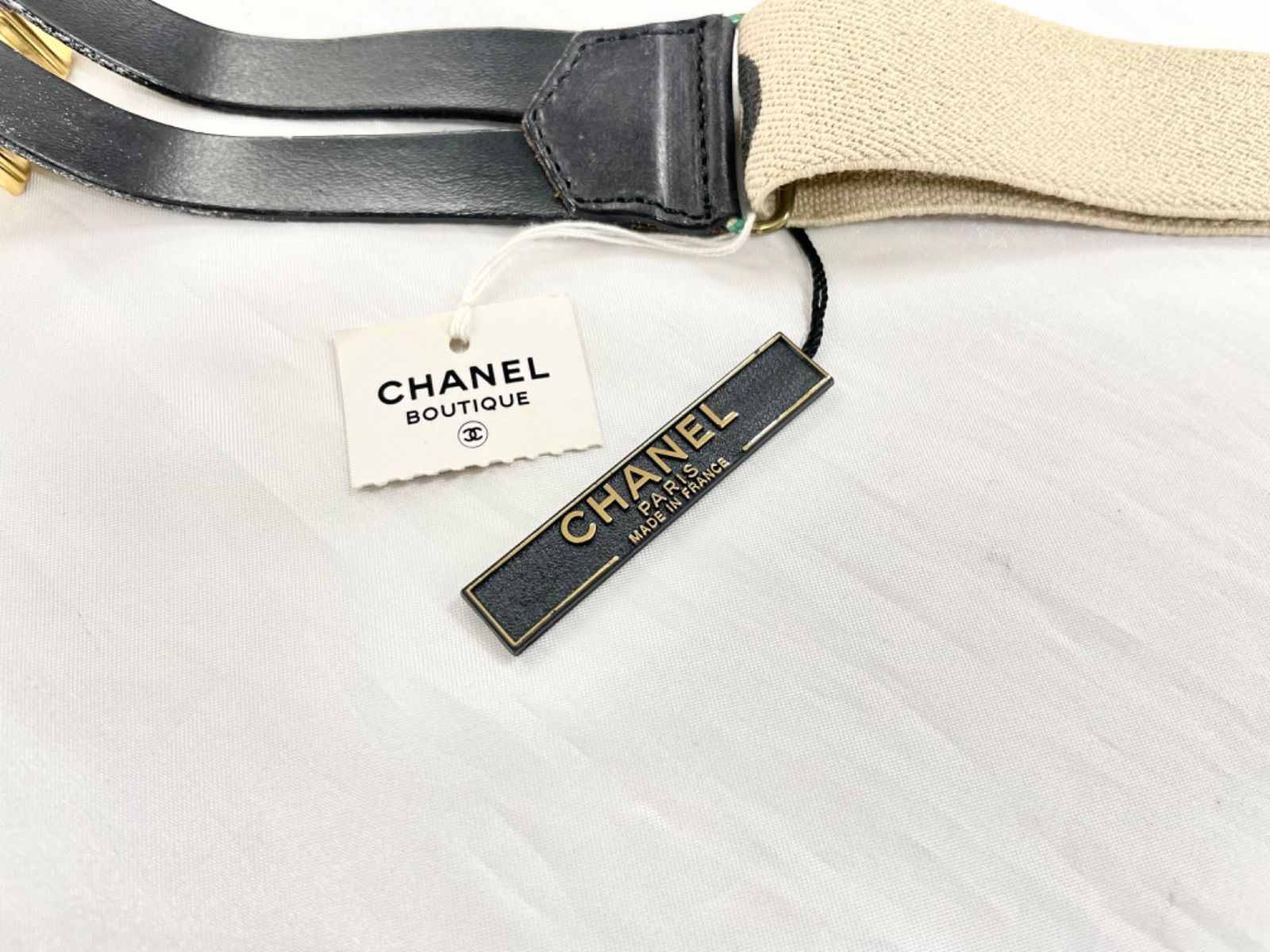 CHANEL シャネル ココマーク ロゴ サスペンダー キャンバス