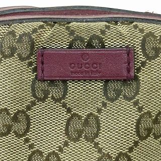 GUCCI グッチ GG柄 ポーチ キャンバス パープル ブラウン