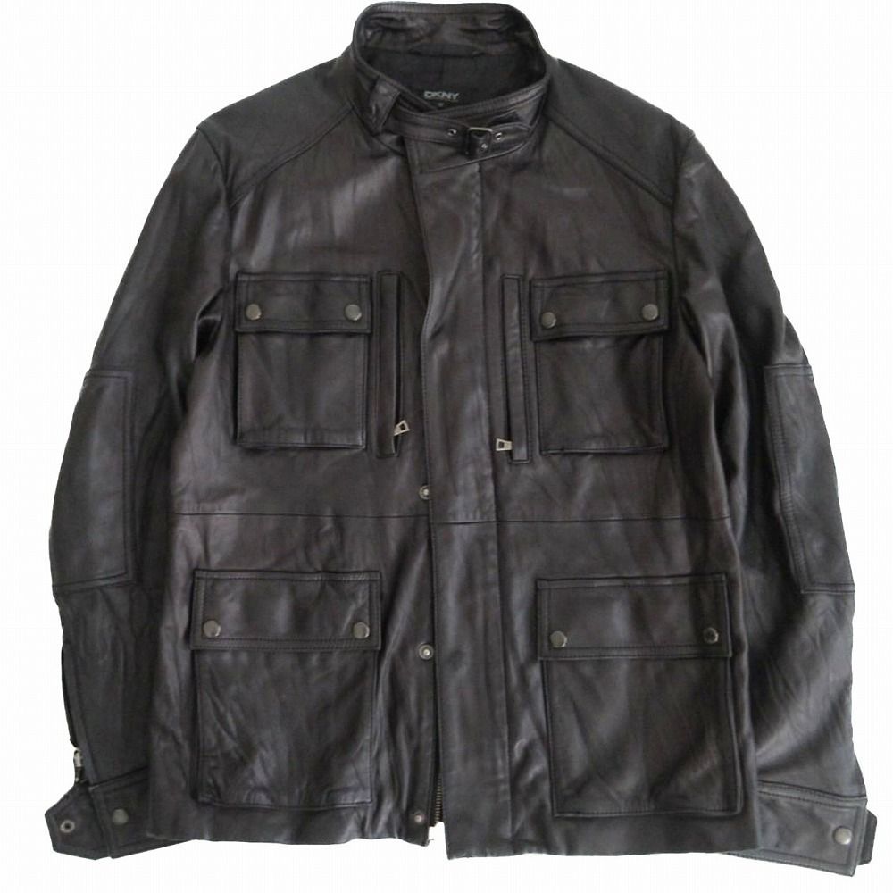 DKNY ダナキャランニューヨーク 羊革 ラムレザー ライダース