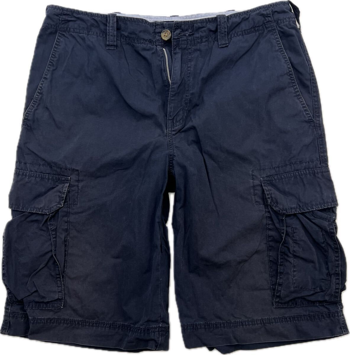 TOMMY HILFIGER  トミーヒルフィガー カーゴ ショートパンツ ハーフパンツ ネイビー メンズ W34 春夏 アメカジ ストリート 古着JS1435