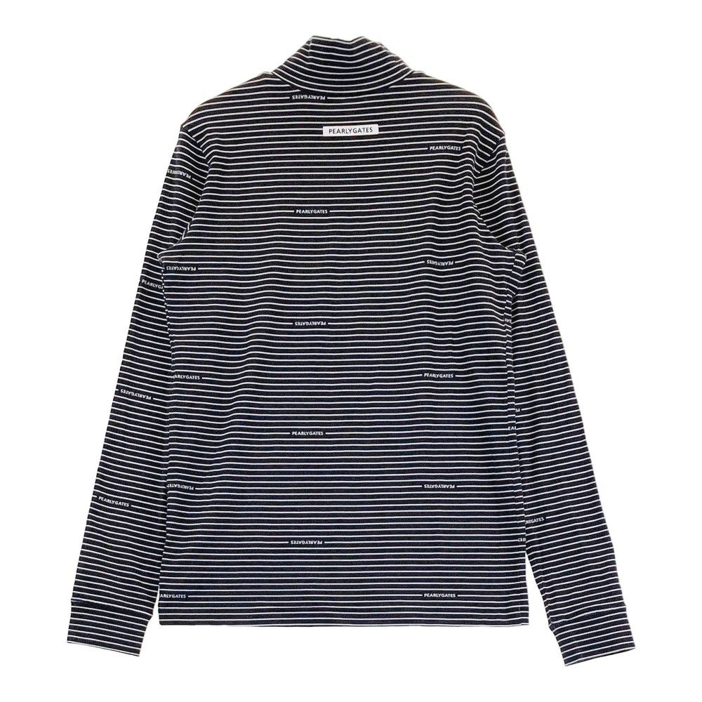 サイズ：1 PEARLY GATES パーリーゲイツ 2023年モデル ハイネック長袖Tシャツ  ブラック系 [240101502508] ゴルフウェア レディース ストスト サイズ：0 PEARLY GATES パーリーゲイツ ハイネック長袖Tシャツ