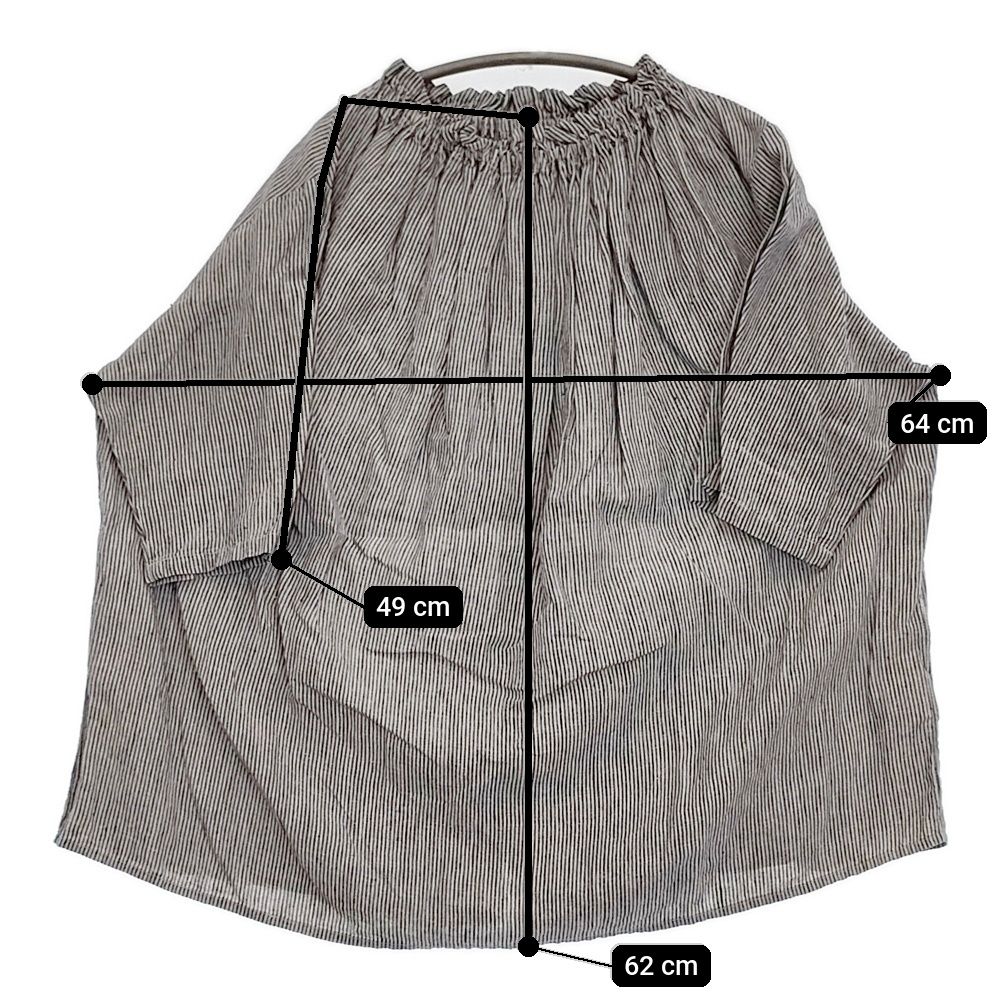 nest Robe 先染めリネンフリルカラーブラウス 01202-1501 ブラウス  