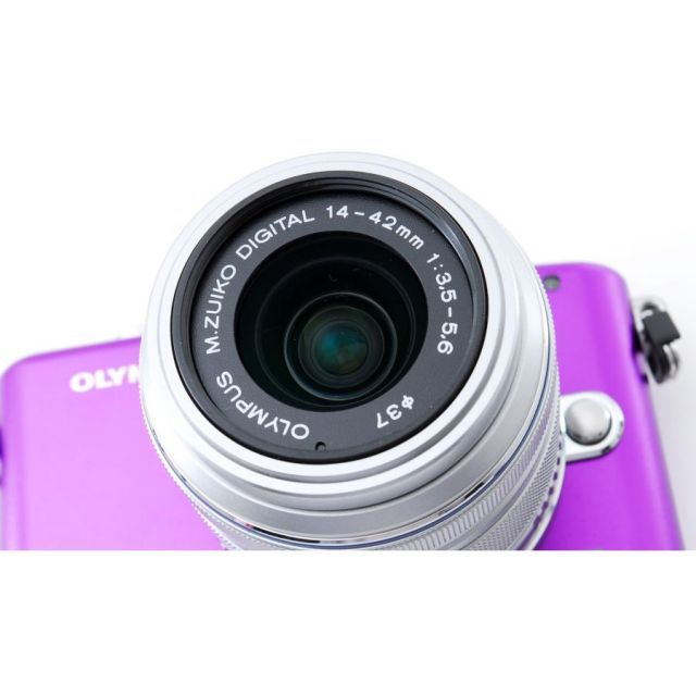 オリンパス ミラーレス OLYMPUS PEN mini E-PM1 レンズキット パープル