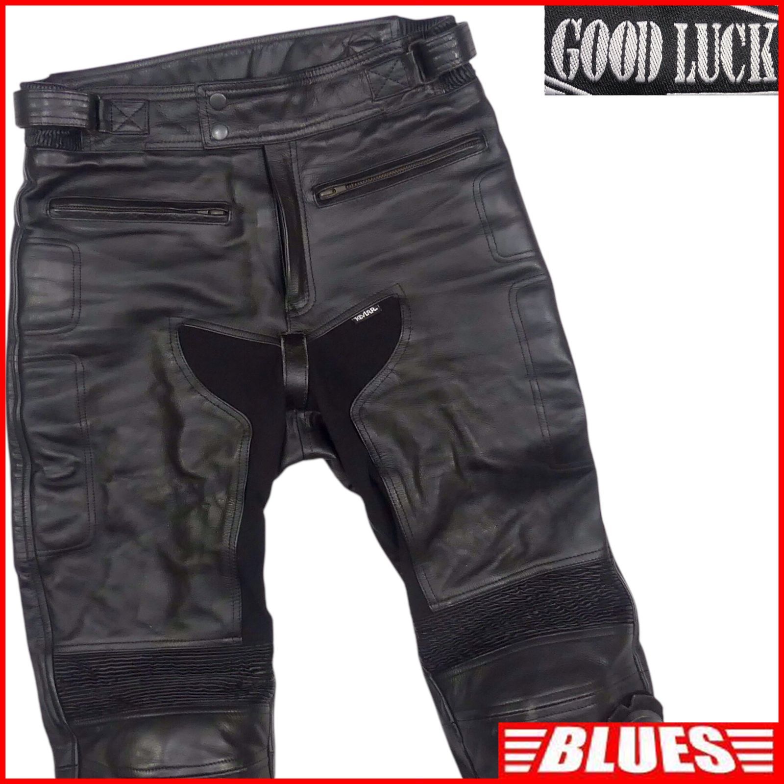 【GOOD LUCK】パンチング レザーパンツ 30 バイク ツーリング 本革 GOOD GOOD LUCK グッドラック バイカーパンツ（30）本革 レザーパンツ