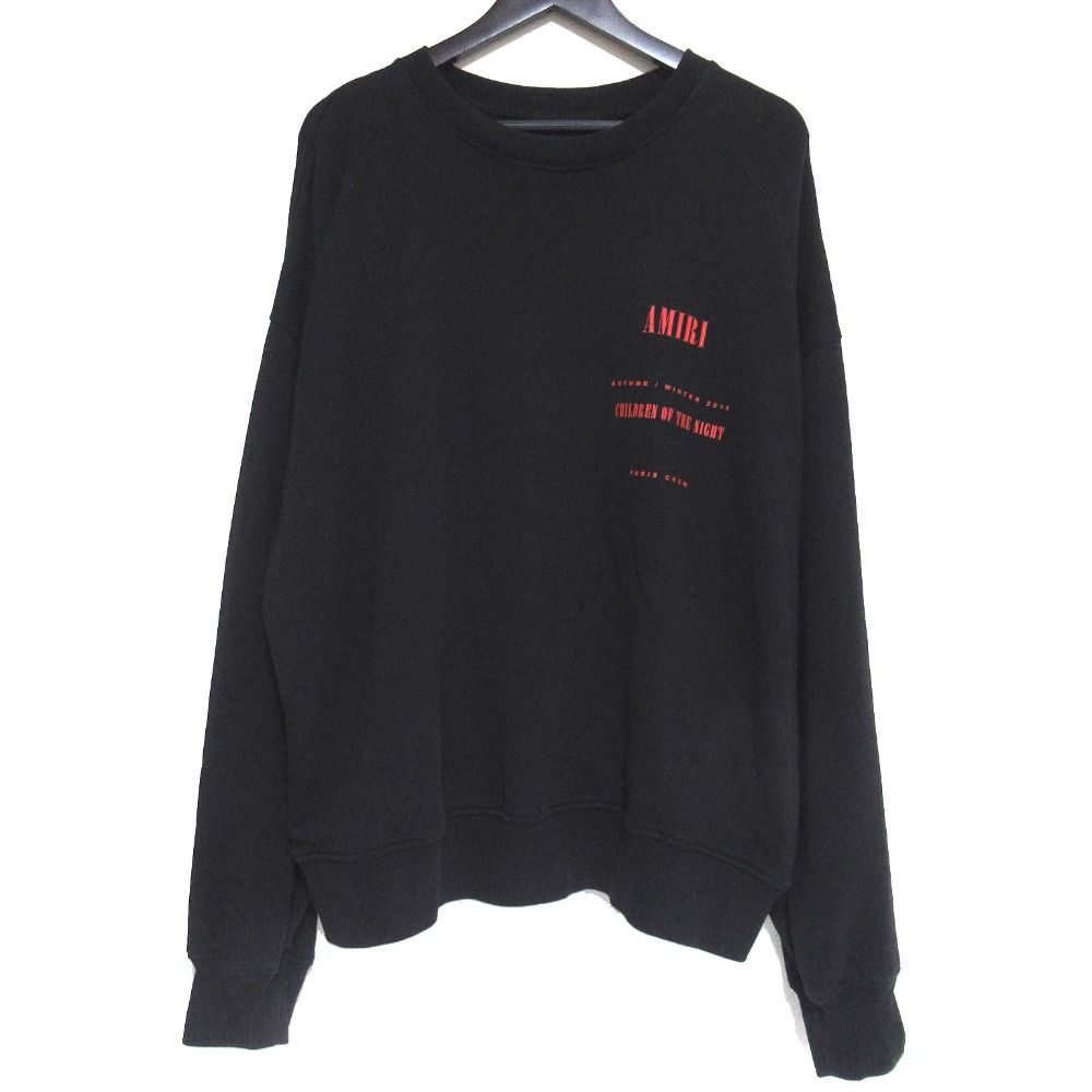 AMIRI アミリ Children of the Night 裏パイル地 スウェットシャツ トレーナー サイズ48 ブラック メンズ 古着