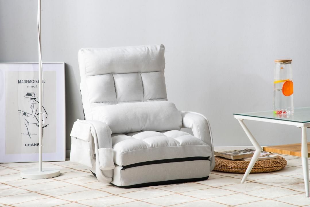 座椅子 リクライニング 14段ギア リクライニングチェアー ファブリック