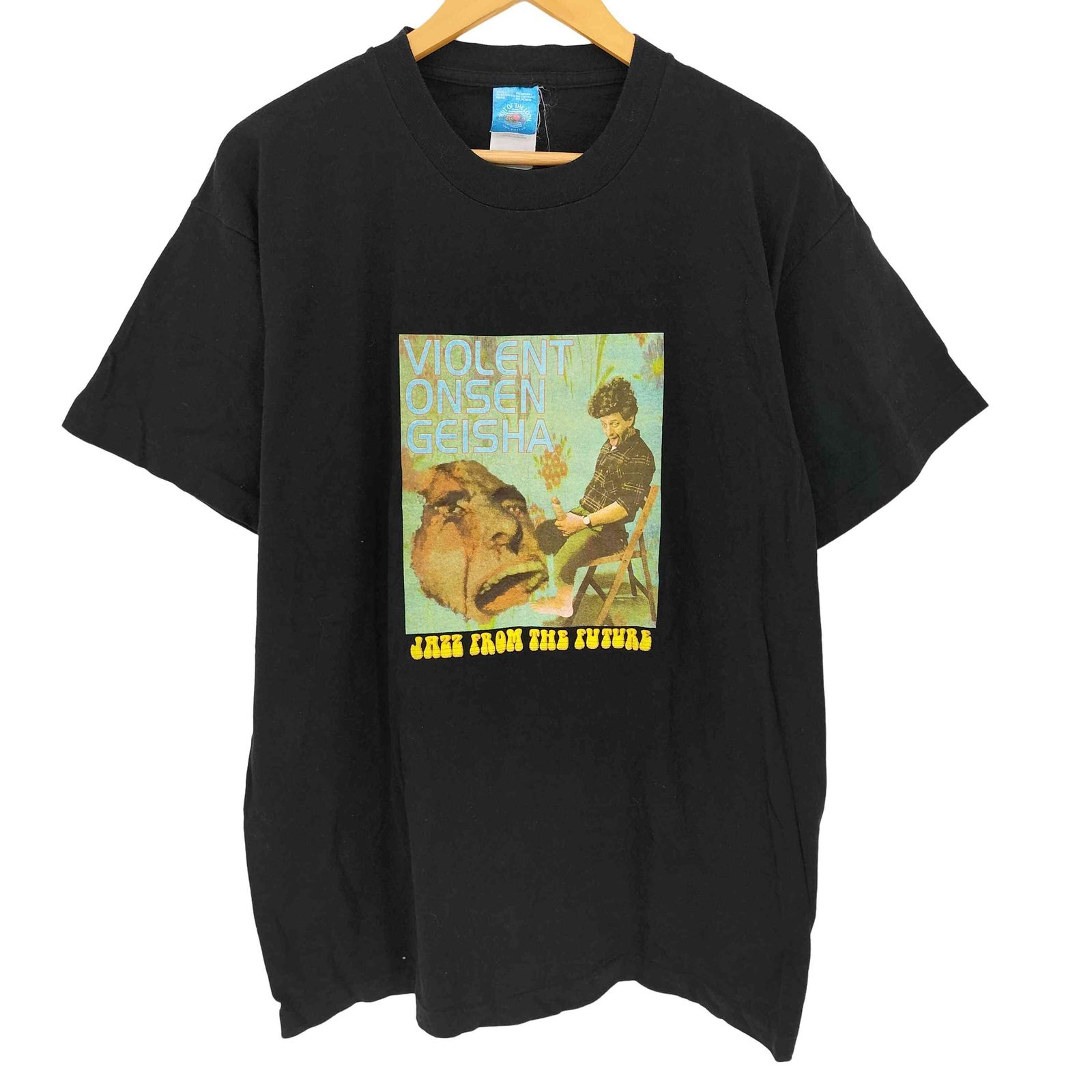 フルーツオブザルーム FRUIT OF THE LOOM 90s USA製 JAZZ FROM THE FUTURE VIOLENT ONSEN GEISHA ノイズミュージック クルーネックTシャツ メンズ import：L 