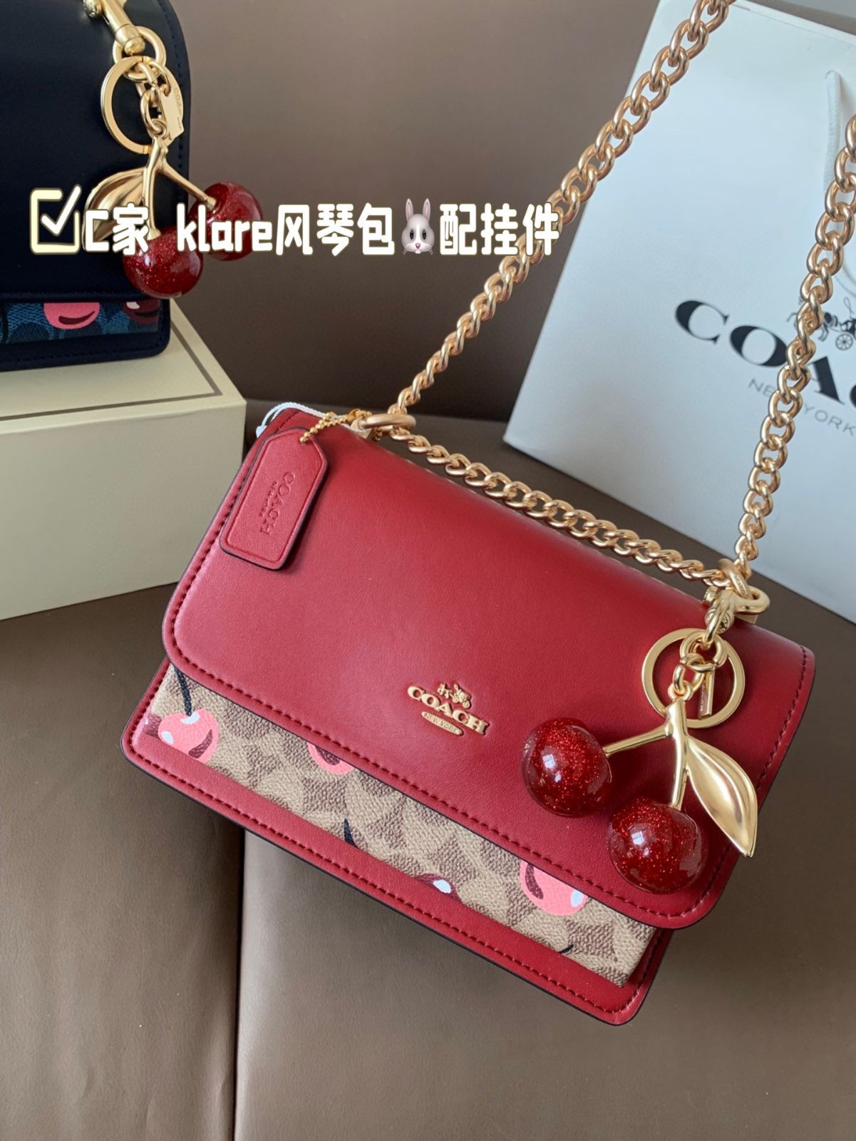 ファミリア バッグ シェニール 赤 チェック （Familiar
