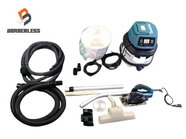 品セット makita マキタ 100V 125mm 防じんマルノコ 5205FX 乾湿両用 集じん機 481 ホース＋パイプ＋ノズル付 工具連動106864