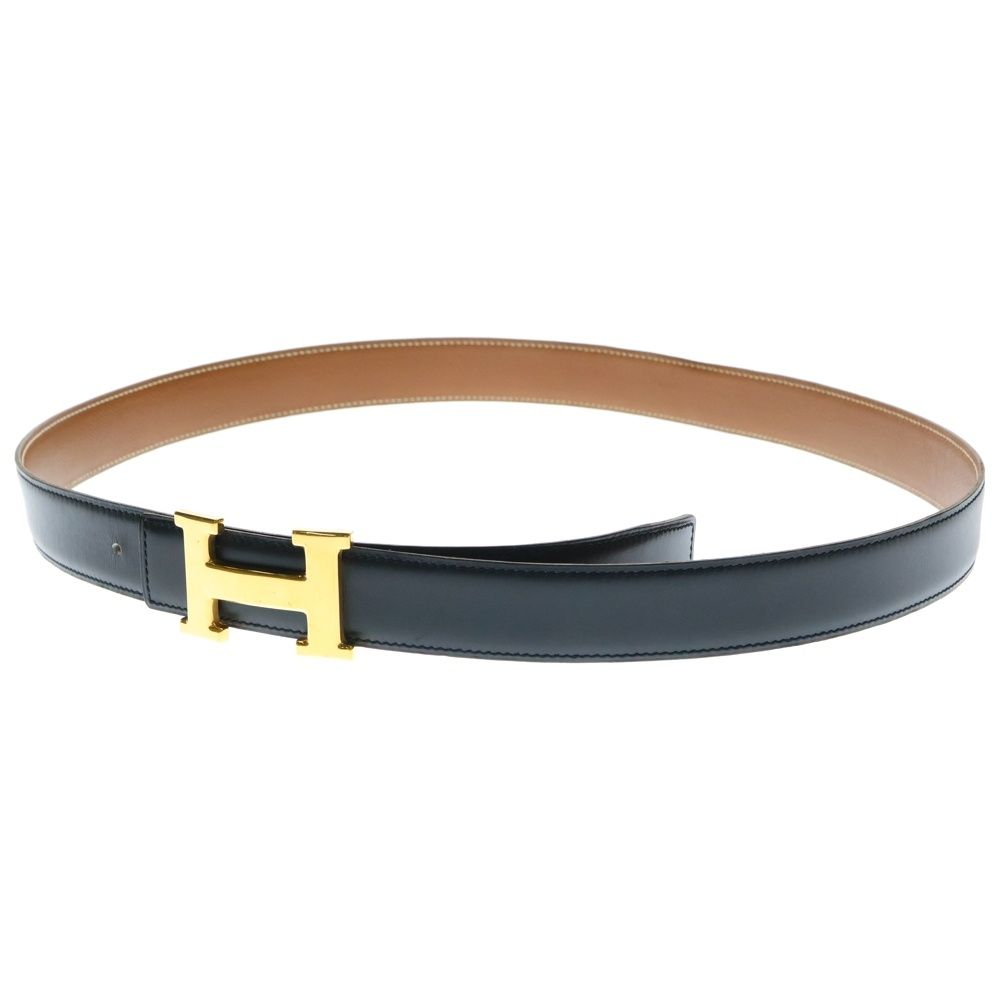 HERMES エルメス コンスタンスベルト Hバックル リバーシブル ボックスカーフ GD金具 ブラック|ブラウン 〇V刻印