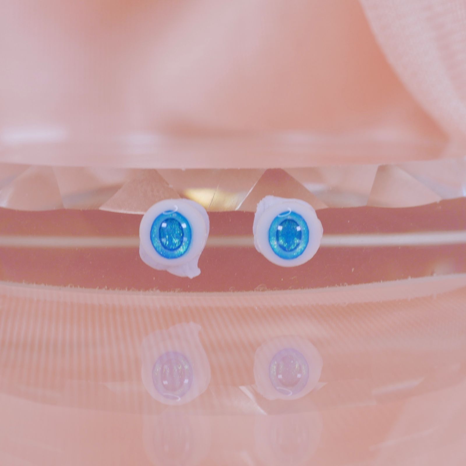 ドールアイのみ 4mm ラメアイ 青 ドールアイ レジンアイ 開眼フェイス