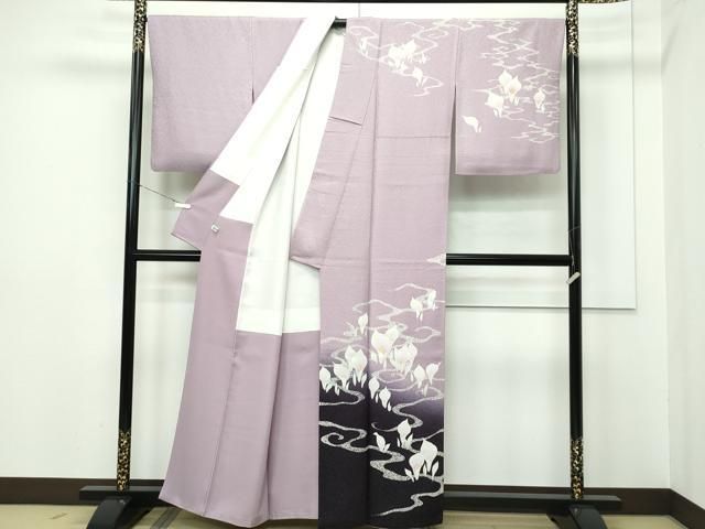 平和屋本店□極上 京の名門 じゅらく謹製 帝王紫 訪問着 水芭蕉 暈し