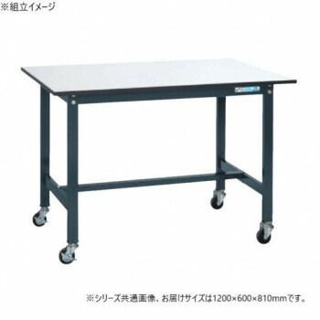 サカエ 軽量作業台SELタイプ 抗菌加工 ダークグレーキャスター付 1200×600×810mm SEL-1260PR