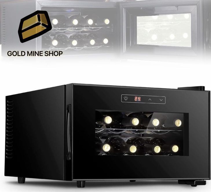 70W 電子ワインクーラー 8 ボトルデジタルディスプレイ自立型冷蔵庫静かな冷蔵庫 8-18℃ 制御 小型バーワインセラー 家庭 オフィス
